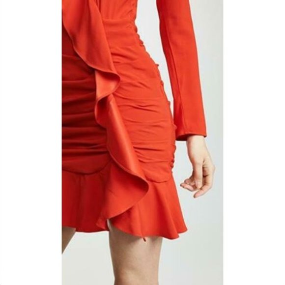 Veronica Beard Odessa Ruffle Poppy Red Dress 8 - Picture 2 of 8